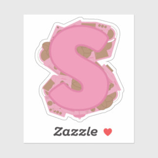 Coffee Theme Letter S Custom-Cut Vinyl Sticker