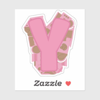 Coffee Theme Letter Y Custom-Cut Vinyl Sticker
