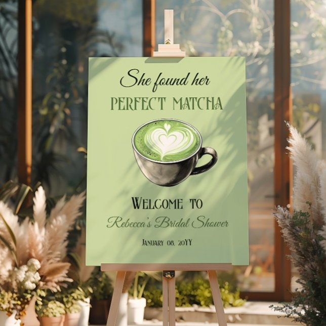 Coffee Theme Perfect Matcha Bridal Shower Welcome Foam Board (Creator Uploaded)