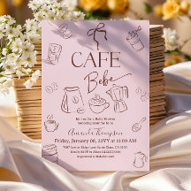 Coffee Theme Pink Bow Cafe Bebe Girl Baby Shower
