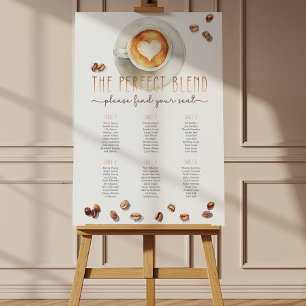 Coffee Theme Seating Chart Bridal or Baby Shower Foam Board