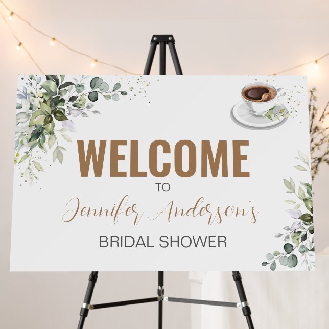 Coffee Theme Shower Welcome Sign Foam Boards (In Situ (Stand))