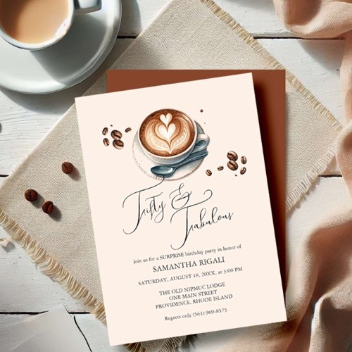 Coffee Themed 50th Birthday Invitations