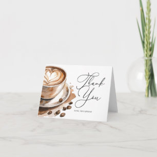 Coffee Themed Baby Bridal Shower Thank You Card