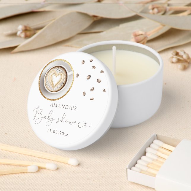 Coffee Themed Baby Shower Mini Candle Favors (Insitu)