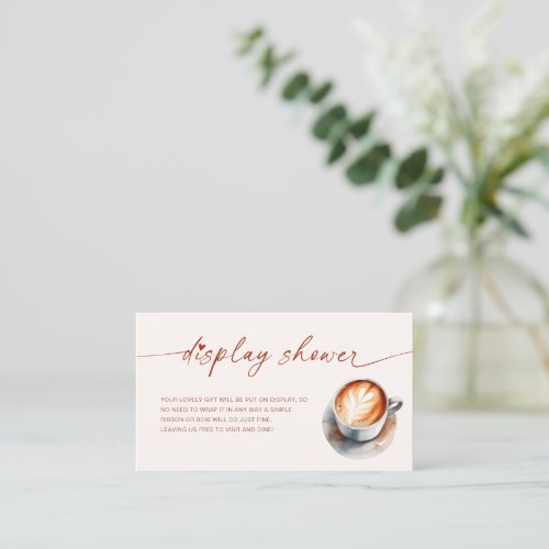 Coffee Themed Bridal Shower Display Shower Enclosure Card