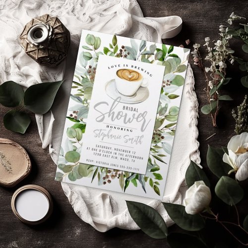 Coffee Themed Bridal Shower Invitation 