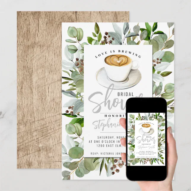 Coffee Themed Bridal Shower Invitation | Zazzle