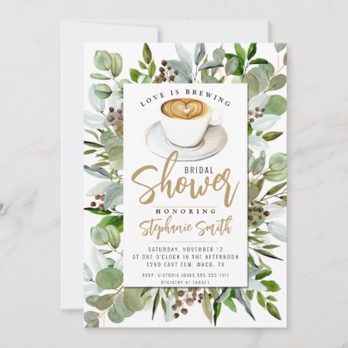 Coffee Themed Bridal Shower Invitation