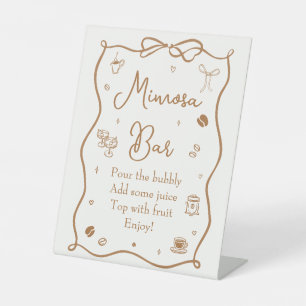 Coffee themed Bridal Shower Mimosa Bar Pedestal Sign