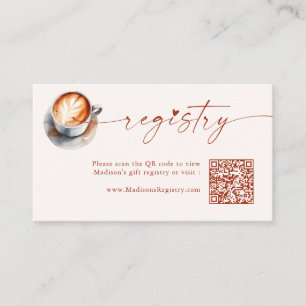 Coffee Themed Bridal Shower Registry Enclosure Card