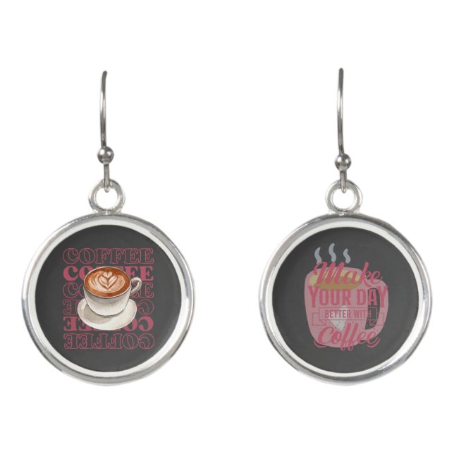 coffee themed earrings (Front)