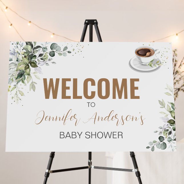 Coffee Themed Party Welcome Sign Foam Boards (In Situ (Stand))