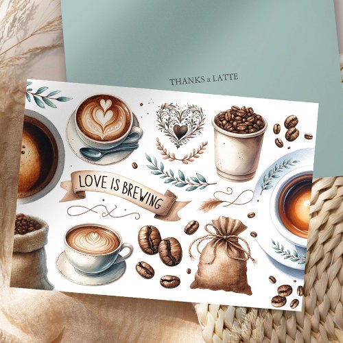 Coffee_Themed Thank You Cards Thanks a Latte