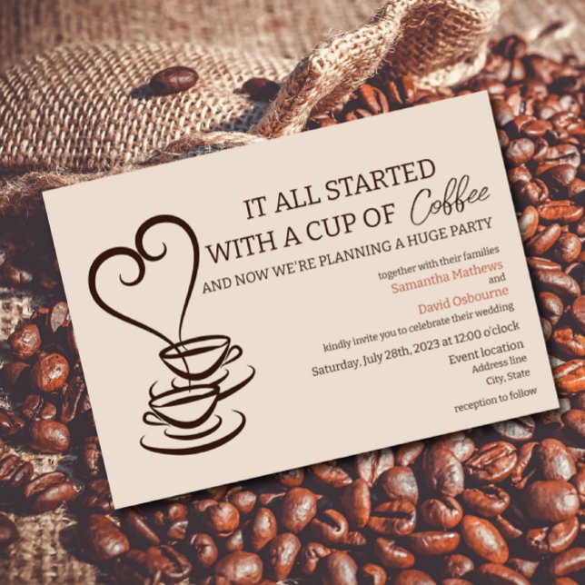 Coffee themed wedding invitation design (Creator Uploaded)