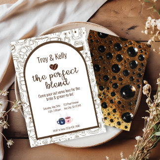 Coffee Themed Wedding Shower Invitation