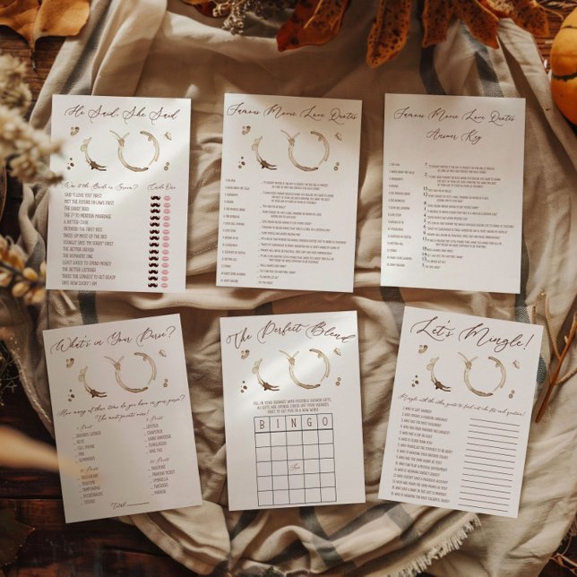 Coffee Themed What's in Your Purse Shower Game Notepad (Creator Uploaded)