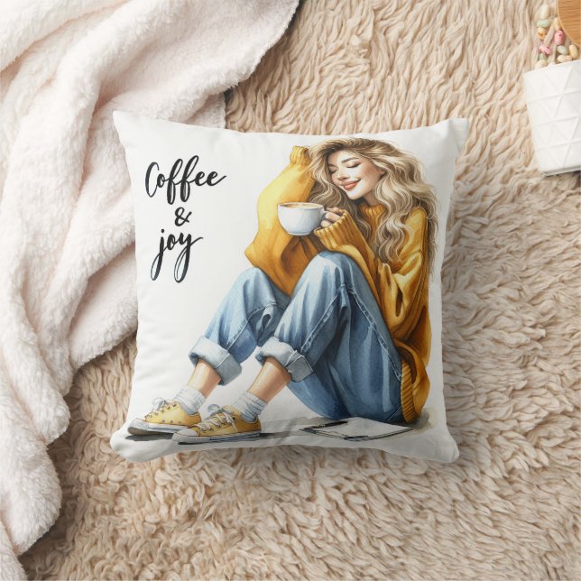 Coffee Throw Pillow (Blanket)