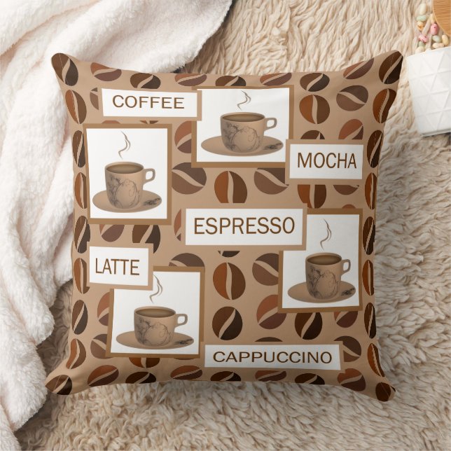 Coffee Throw Pillow (Blanket)