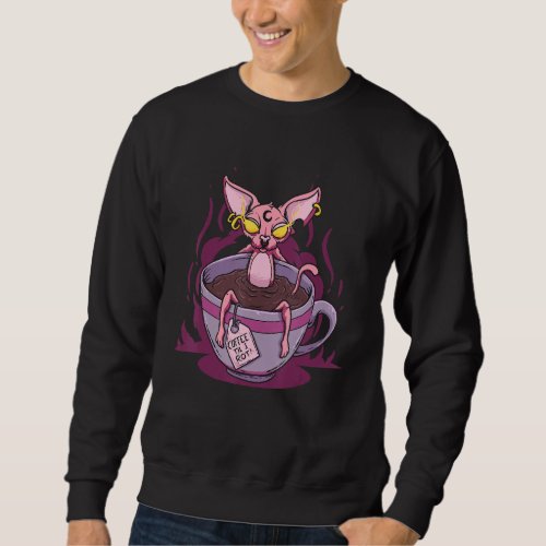 Coffee Til I Rot Gothic Cat In Coffee Cup For Coff Sweatshirt