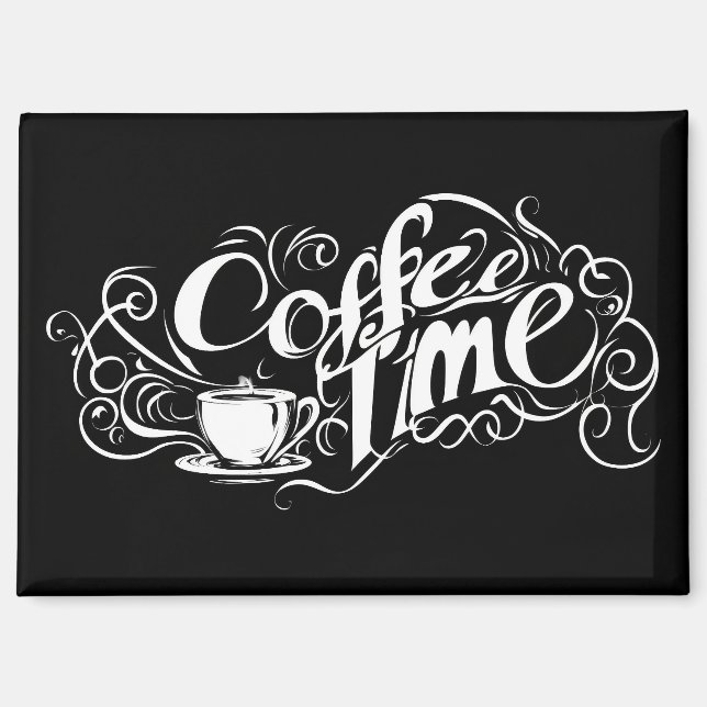 Coffee Time Abstract Slogan Magnet (Front)