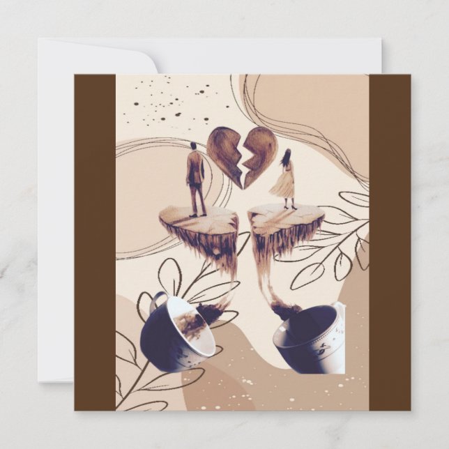 Coffee time,all we need is coffee,coffee leaves  invitation (Front)