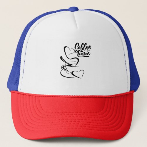 Coffee time amour du caf trucker hat