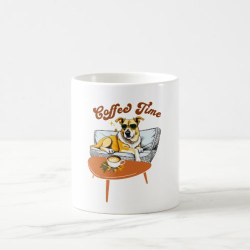 Coffee Time Chill Time Dog Mug Customizable