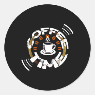 Coffee Time Classic Round Sticker