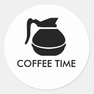 Coffee Time Classic Round Sticker