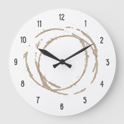 Coffee Time coffee stains kitchen Large Clock