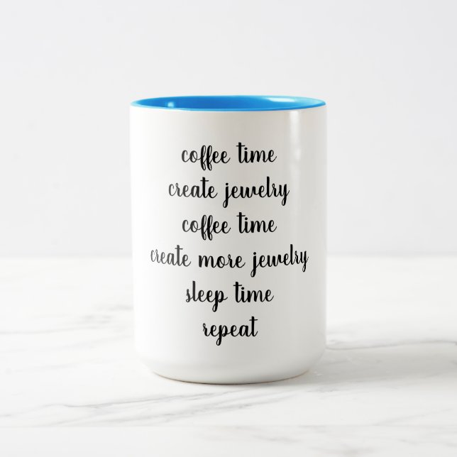 Coffee Time, Create Jewelry, Jewelry Designer Two-Tone Coffee Mug (Center)