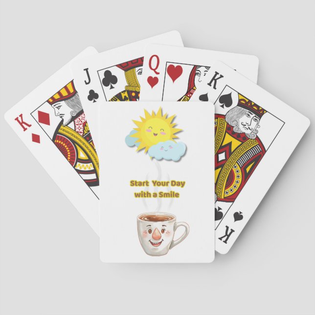 Coffee Time – Cute Smiling Cup Poker Cards (Back)