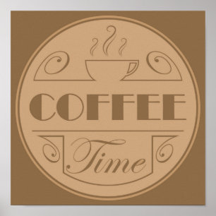Coffee time emblem poster