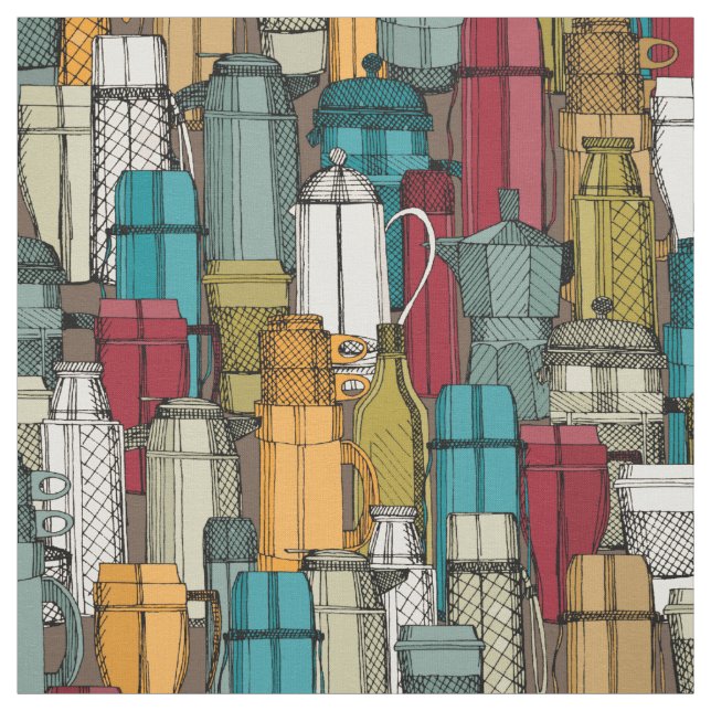 coffee time fabric (Swatch)