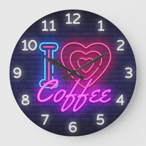 Coffee Time Faux Neon Wall Clock