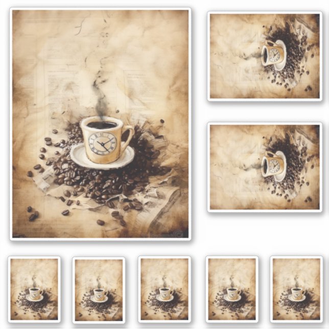 Coffee Time for a cup Sticker (Front)