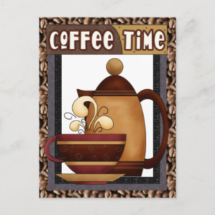 Coffee Time fun cartoon postcard
