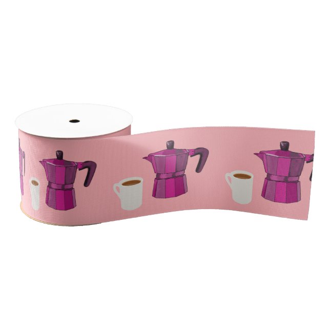 Coffee Time Grosgrain Ribbon (Spool)