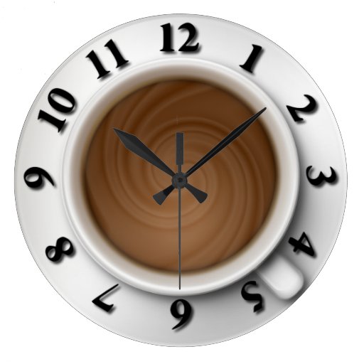 Coffee Time Large Clock | Zazzle