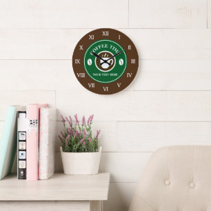 Coffee time large wall clock for kitchen cafe shop