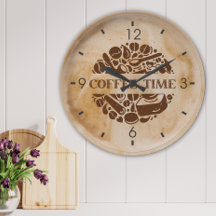 Coffee Time | Milk Foam | Kitchen Large Clock