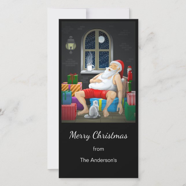 Coffee Time on Christmas Eve Holiday Card (Front)