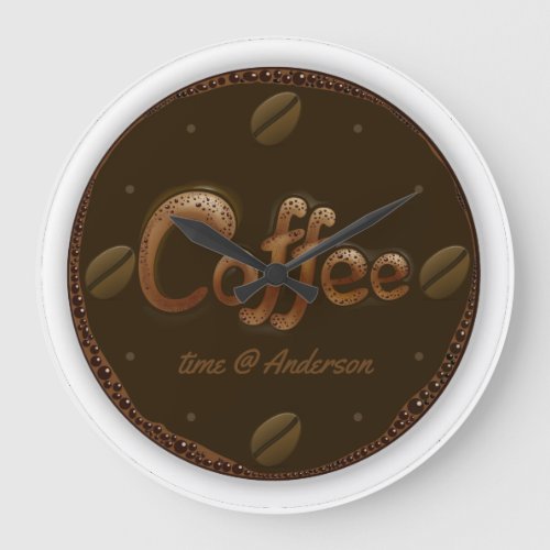 Coffee Time Personalized Large Clock