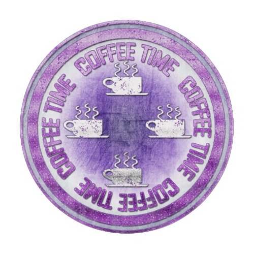 Coffee Time Purple Cutting Board