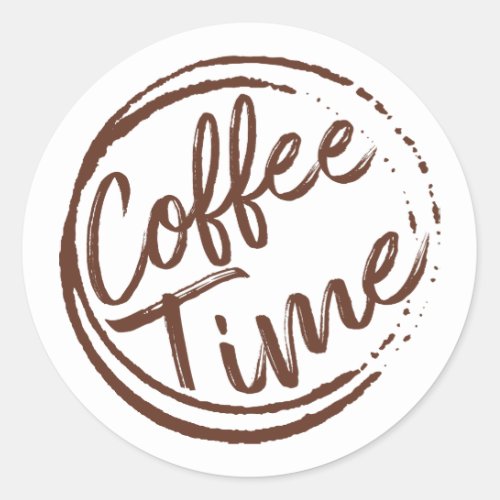 coffee time_quotes about coffee classic round sticker