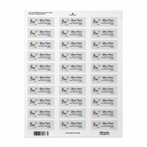 Coffee Time Return Address Labels | Zazzle