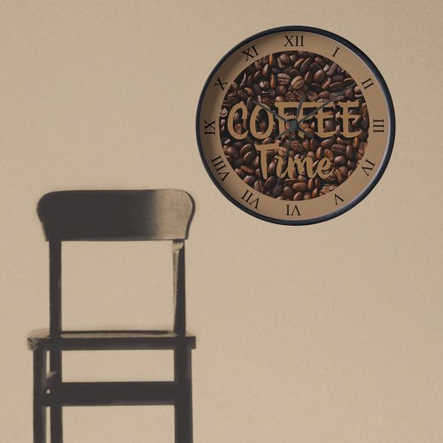 Coffee Time Roasted Beans Brown Clock
