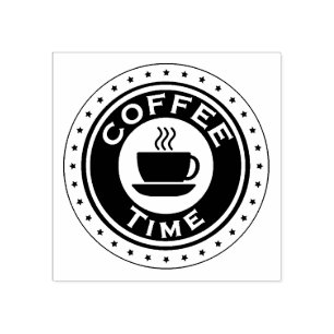 Coffee Time Rubber Stamp
