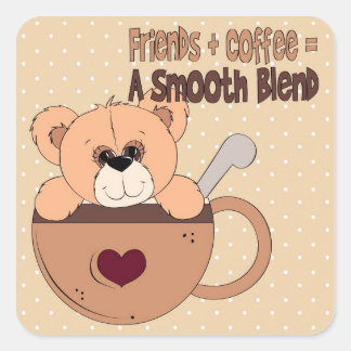 Coffee Time Square Sticker